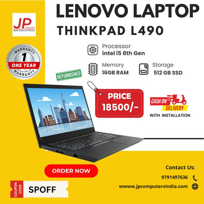 (Refurbished) Lenovo ThinkPad 8th Gen Intel Core i5 Thin & Light FHD Laptop - 16 GB RAM & 512 GB NVme (1 YEAR WARRANTY)